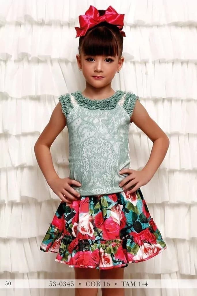 BLUSA Infantil Com SAIA Miss Cake Doce Princesa 530345